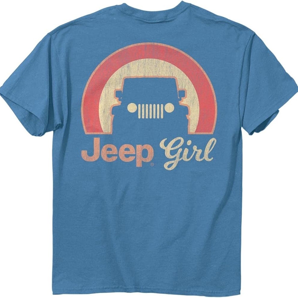 Jeep Girl Blue Graphic Tee Shirt size Medium